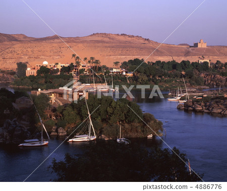 Mausoleum of Aga Khan and the Nile 4886776
