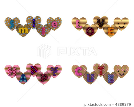 Heart cutting character 4 kinds set 4889579