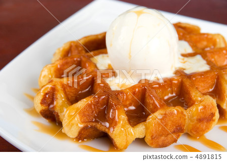 Waffle and ice cream Waffle and ice cream 4891815