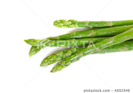 Fresh asparagus on white 4892846