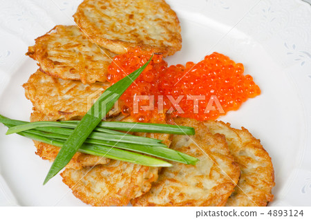 pancakes with red caviar pancakes with red caviar 4893124