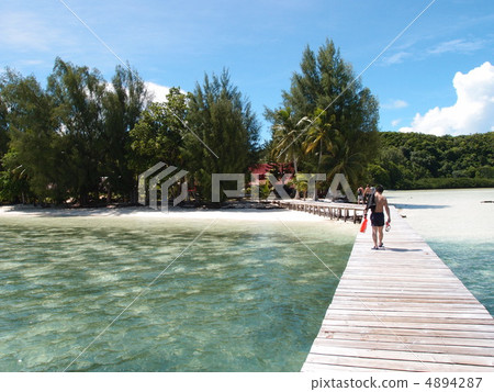 Pier of Palau Carp Island Pier of Palau Carp Island 4894287