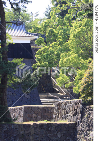 “松江城堡”從Ninomaru Shimonosebo到Honmaru以及鼓槌的石階 4894776