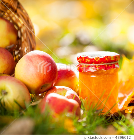 Apple jam in jar 4896612