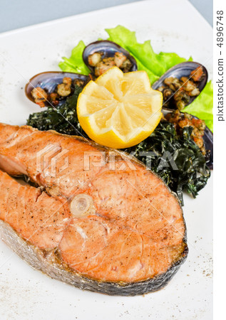 salmon steak salmon steak 4896748