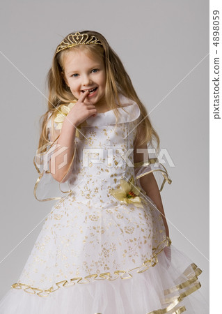 little princess whith crown on long hair 4898059