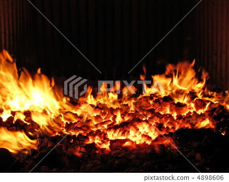 fire in stove 4898606