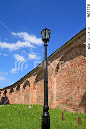 old torch near fortress wall old torch near fortress wall 4902766