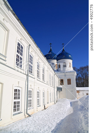 christian orthodox male priory amongst snow 4902776