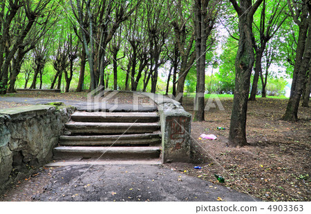 aging stairway in spring park 4903363