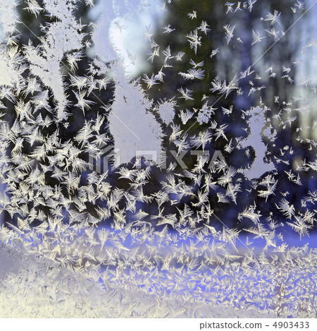 ice crystal on winter window 4903433