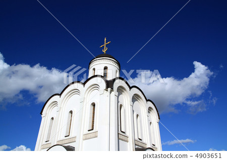 christian orthodox church on celestial background 4903651