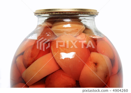 canned apple in glass jar 4904260