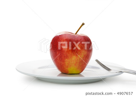 Red apple on plate Red apple on plate 4907657