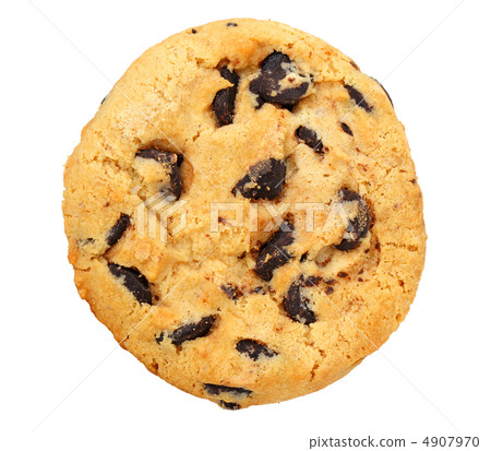 chocolate chip cookies isolated on a white background. 4907970