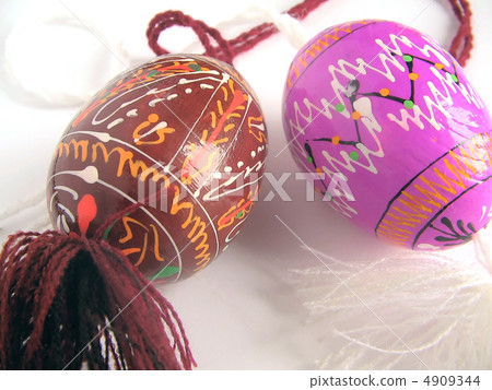 Easter painted egg - with the passed cords Easter painted egg - with the passed cords 4909344