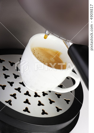 Coffee machine espresso . Process of preparation of coffee 4909817