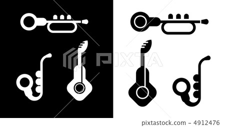 Guitar, Trumpet, Saxophone - vector icons 4912476