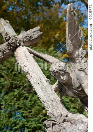 Tombstone an angel with a cross Tombstone an angel with a cross 4919771