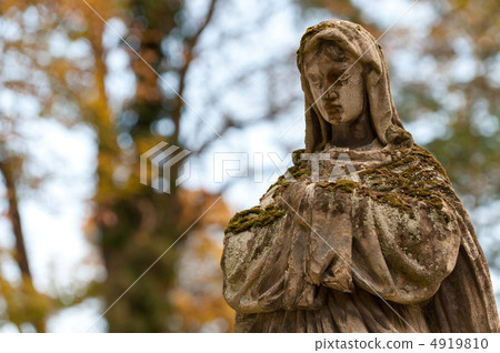 Monument Lady of Guadalupe on a cemetery 4919810