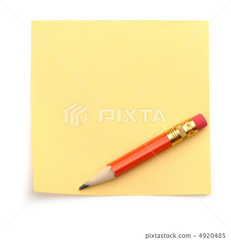 Paper note and a red pencil 4920485