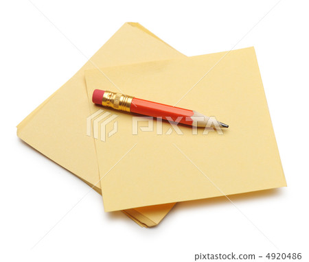 Paper note and a red pencil 4920486