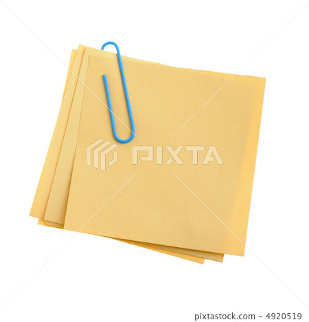 Paper note with blue clinch 4920519