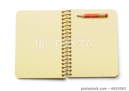 Notebook yellow paper and red pencil Notebook yellow paper and red pencil 4920565