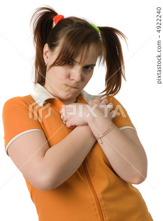 Adult girl with a two pony-tail Adult girl with a two pony-tail 4922240