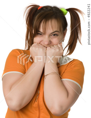 Adult girl with a two pony-tail 4922241