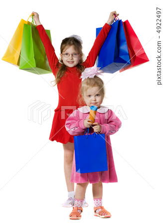 Little girls with purchases Little girls with purchases 4922497