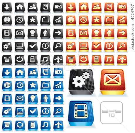 3D Vector Web Buttons - Stock Illustration [4924707] - PIXTA