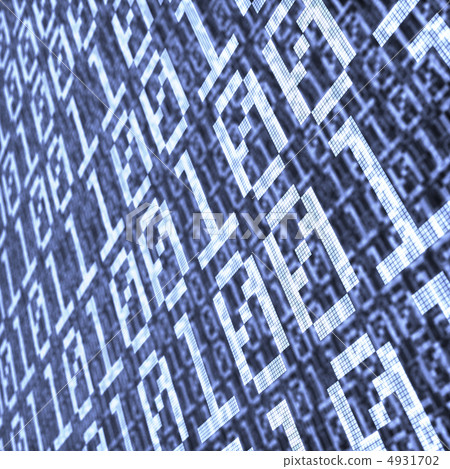 Blue binary code with depth of field 4931702