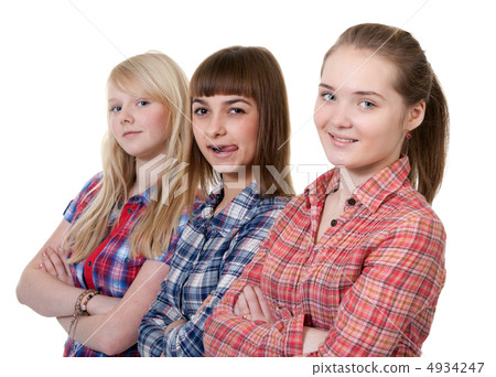 three young beautiful girlfriends 4934247