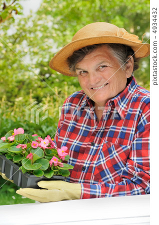 Senior woman - gardening 4934432