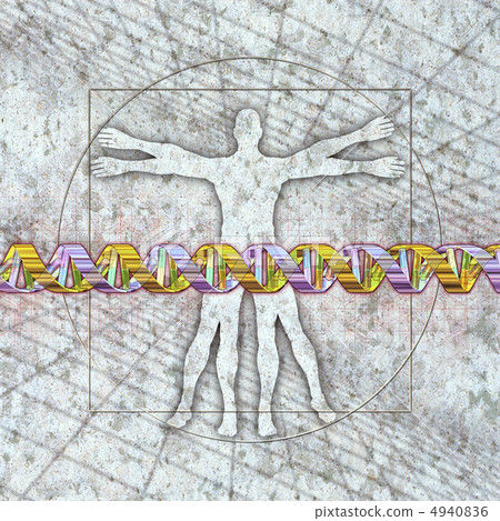 Human body diagram and DNA / gene sequence 4940836