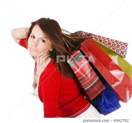 Shopping girl with group bag. 4942702