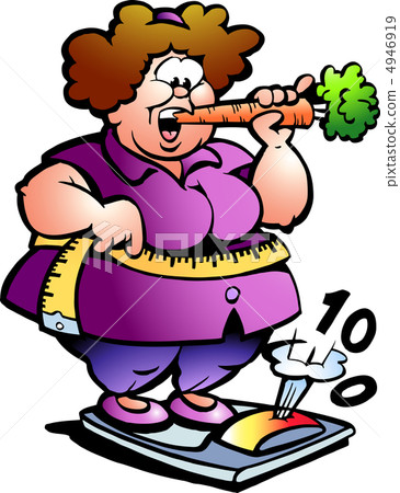 Hand-drawn Vector illustration of an Fat Lady 4946919