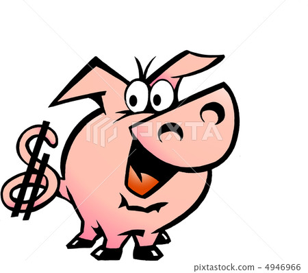 Hand-drawn Vector illustration of an Dollar Pig 4946966