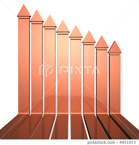 顯示8個垂直上升的箭頭的3DCG例證 4951853