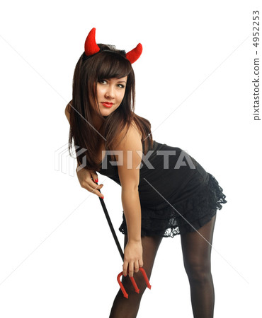 pretty girl in devil costume 4952253