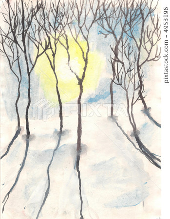 Winter landscape. watercolor Winter landscape. watercolor 4953196