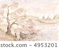 tree and a boat. picture 4953201