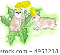 two dandelions in the hamster. watercolor 4953218