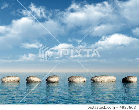 A row of stones in water 4953668