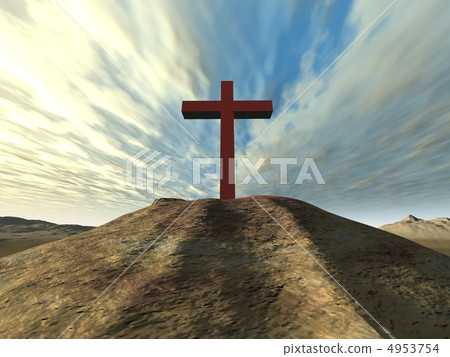 Cross on a hill 4953754
