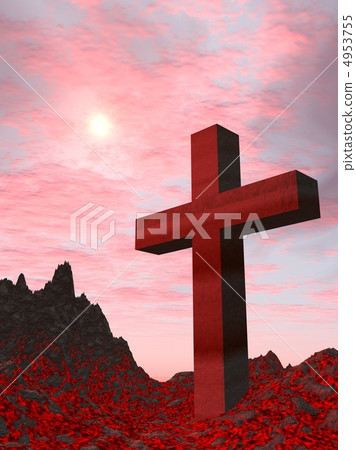 Cross from a red stone Cross from a red stone 4953755