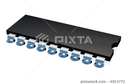Computer microchip isolated Computer microchip isolated 4953772