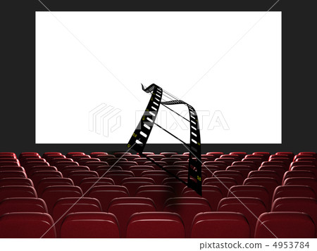 Cinema auditorium. The film takes off from the screen Cinema auditorium. The film takes off from the screen 4953784