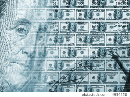 Background concept - Time money. Blue tone Background concept - Time money. Blue tone 4954358